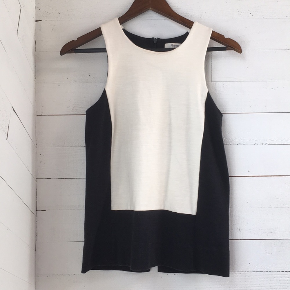 Madewell tank. Cream/off white and black